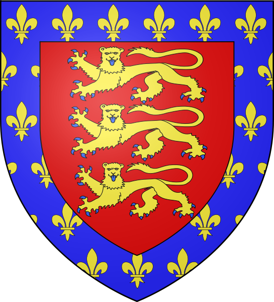 Azure semy of fleurs de lys a lion rampant gardant argent