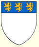 Argent on a chief azure three lions rampant or 