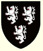 Sable three lions rampant argent