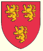 Gules three lions rampant or