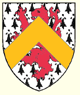 Ermine a lion rampant gules overall a chevron or 