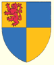 Quarterly or and azure in the first a lion rampant gules 