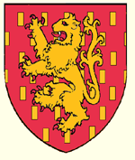 Gules billetty a lion rampant or