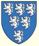 Azure six lions rampant argent