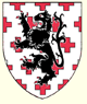 Argent crusilly gules a lion rampant sable 