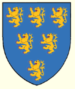 Azure six lions rampant or