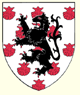 Argent semy of escallops gules a lion rampant sable 