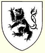 Argent a lion rampant double queued sable