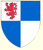 Quarterly argent and azure in the first quarter a lion rampant gules