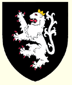 Sable a lion rampant argent crowned or