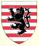 Barry of twelve argent and gules a lion rampant sable 
